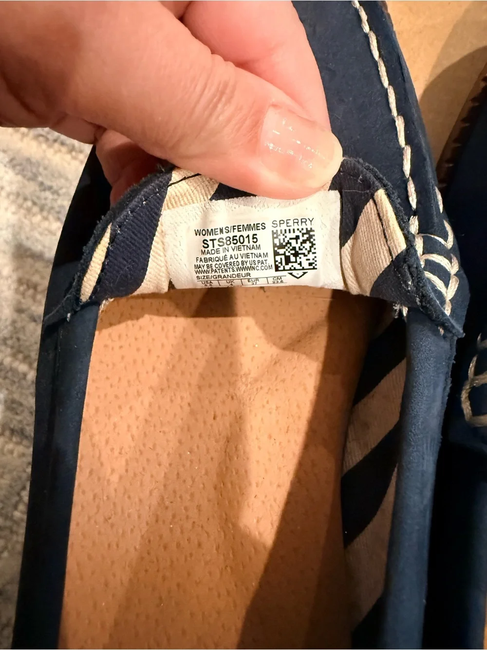 Sperry Navy Suede Penny Loafers with White Stitching 6.5 seaport leather - Picture 4 of 4